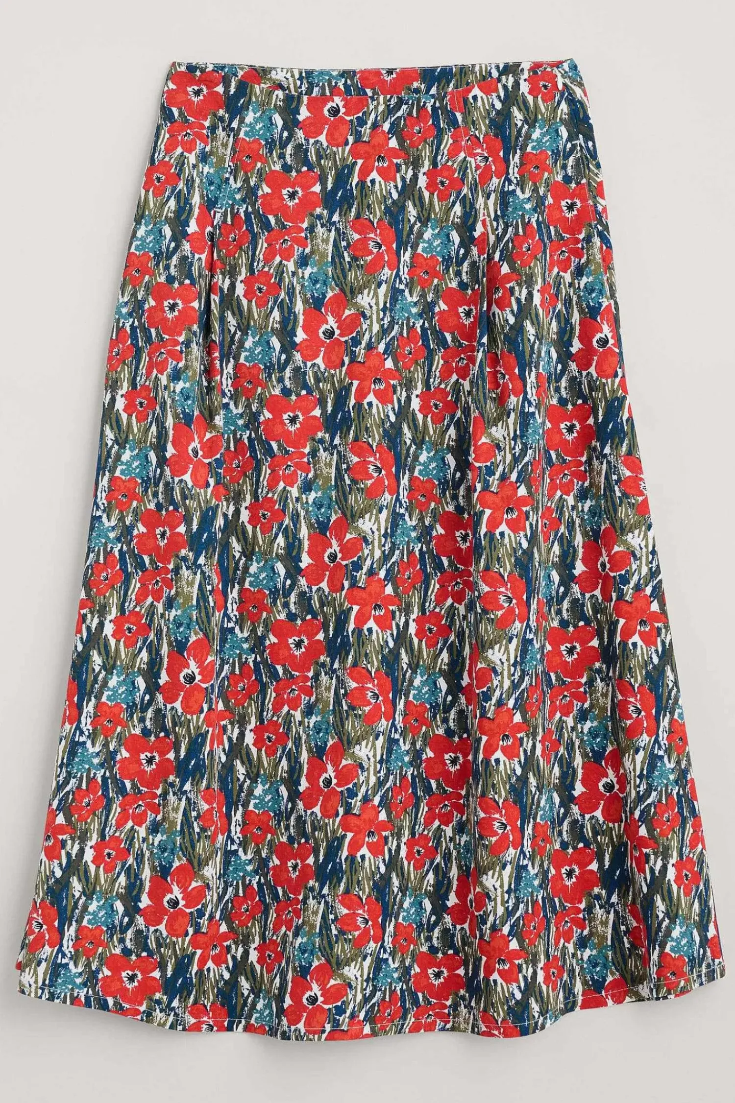 Skirts<Seasalt Cornwall Swallow Hill Printed A-Line Skirt Marsh Marigold Chalk