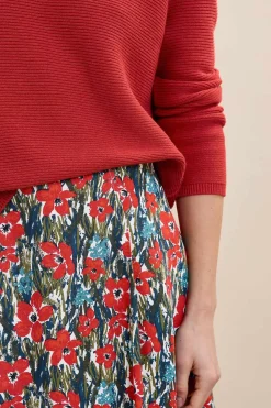Skirts<Seasalt Cornwall Swallow Hill Printed A-Line Skirt Marsh Marigold Chalk