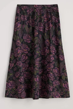 Skirts<Seasalt Cornwall Tawny Owl Midi Skirt Tapestry Bloom Grape