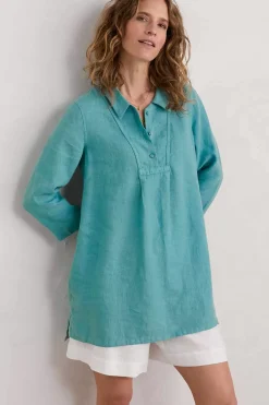 Tunics<Seasalt Cornwall Tide Clock 3/4 Sleeve Tunic Tidepool