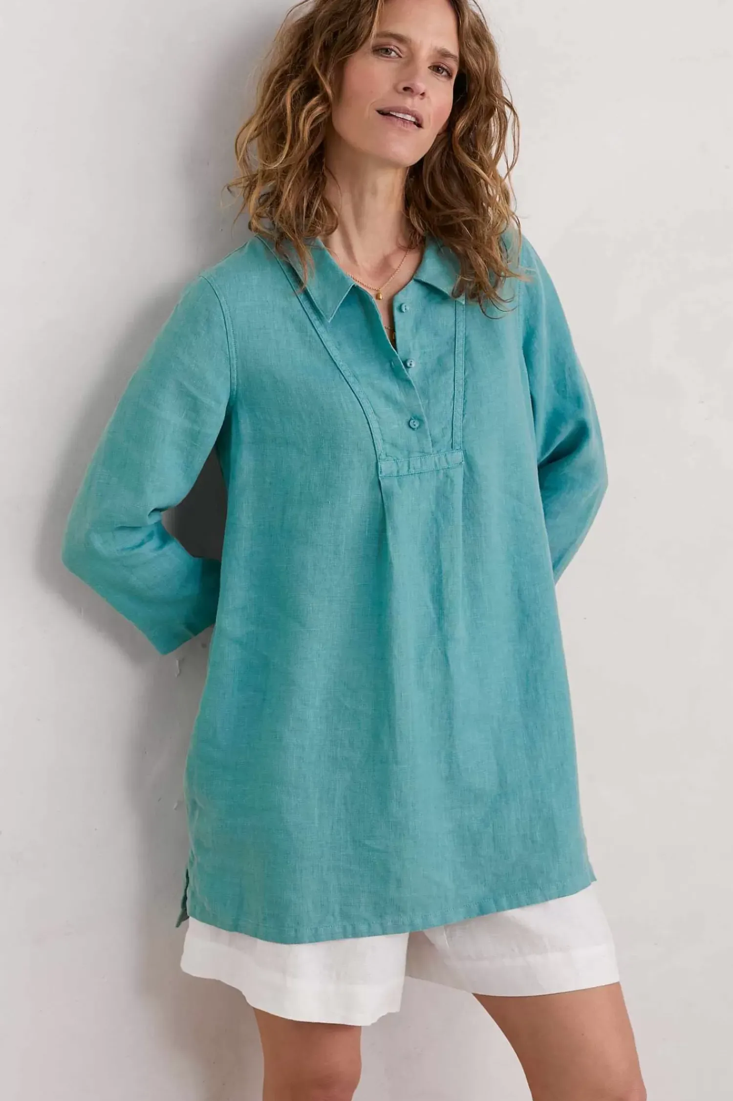 Tunics<Seasalt Cornwall Tide Clock 3/4 Sleeve Tunic Tidepool