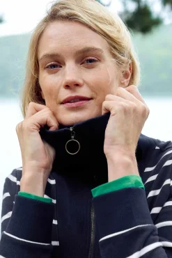 Tops<Seasalt Cornwall Tideline Collared Sweatshirt Amaranthe Maritime Chalk