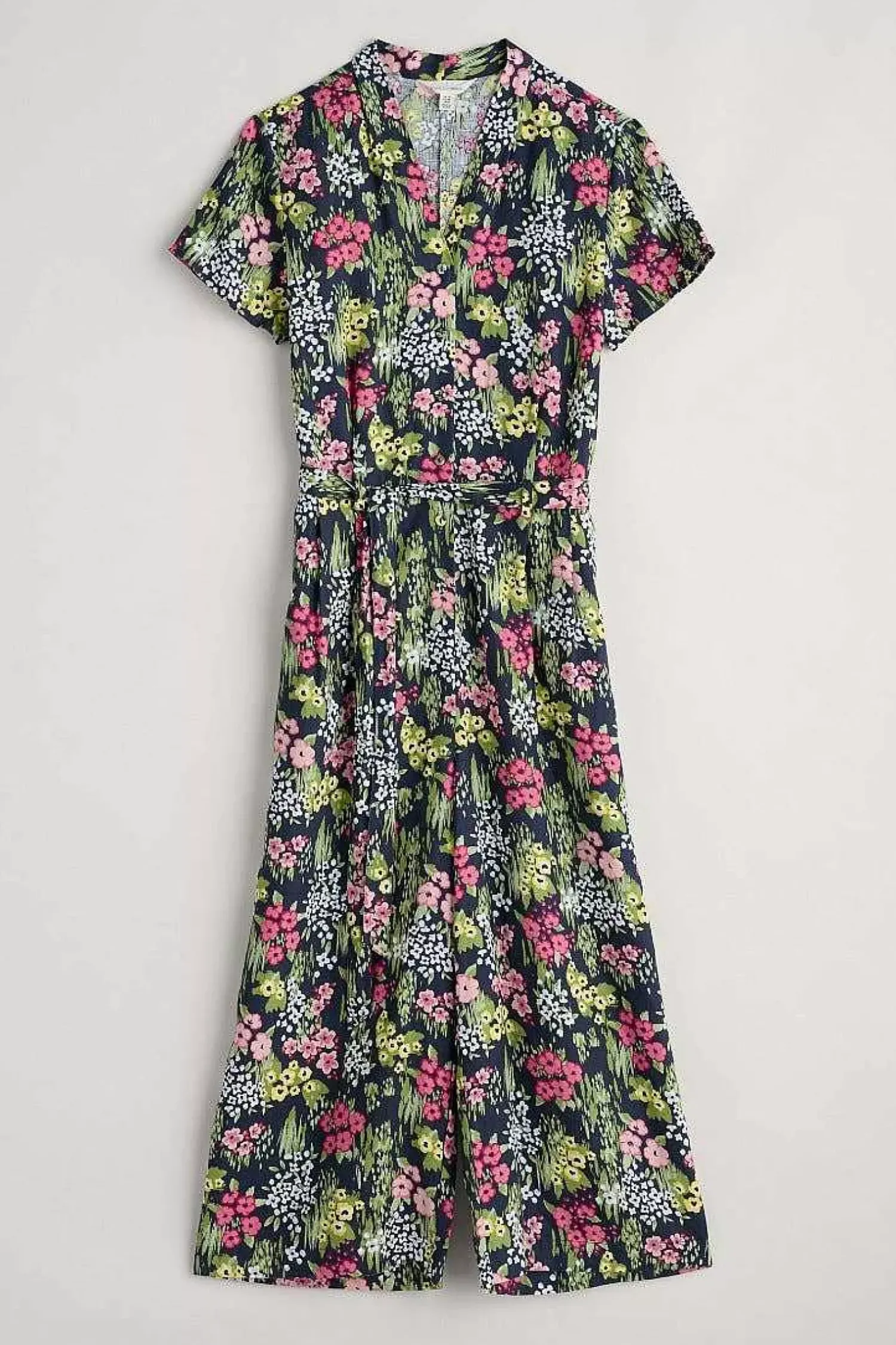 Trousers & Shorts<Seasalt Cornwall Treen Cove Linen Jumpsuit Painterly Field Maritime