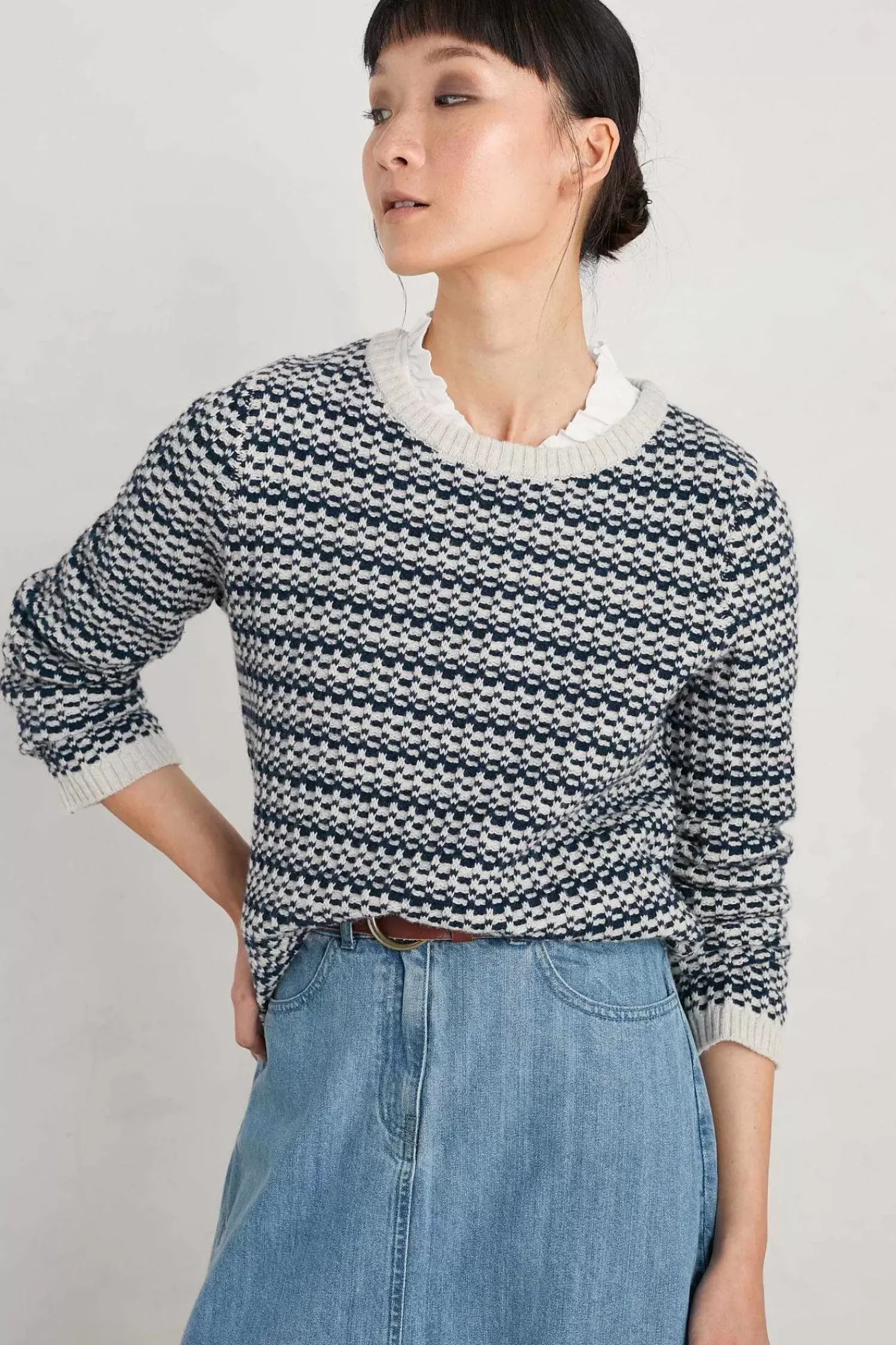 Knitwear<Seasalt Cornwall Wall Penny Jumper Maze Marine Aran