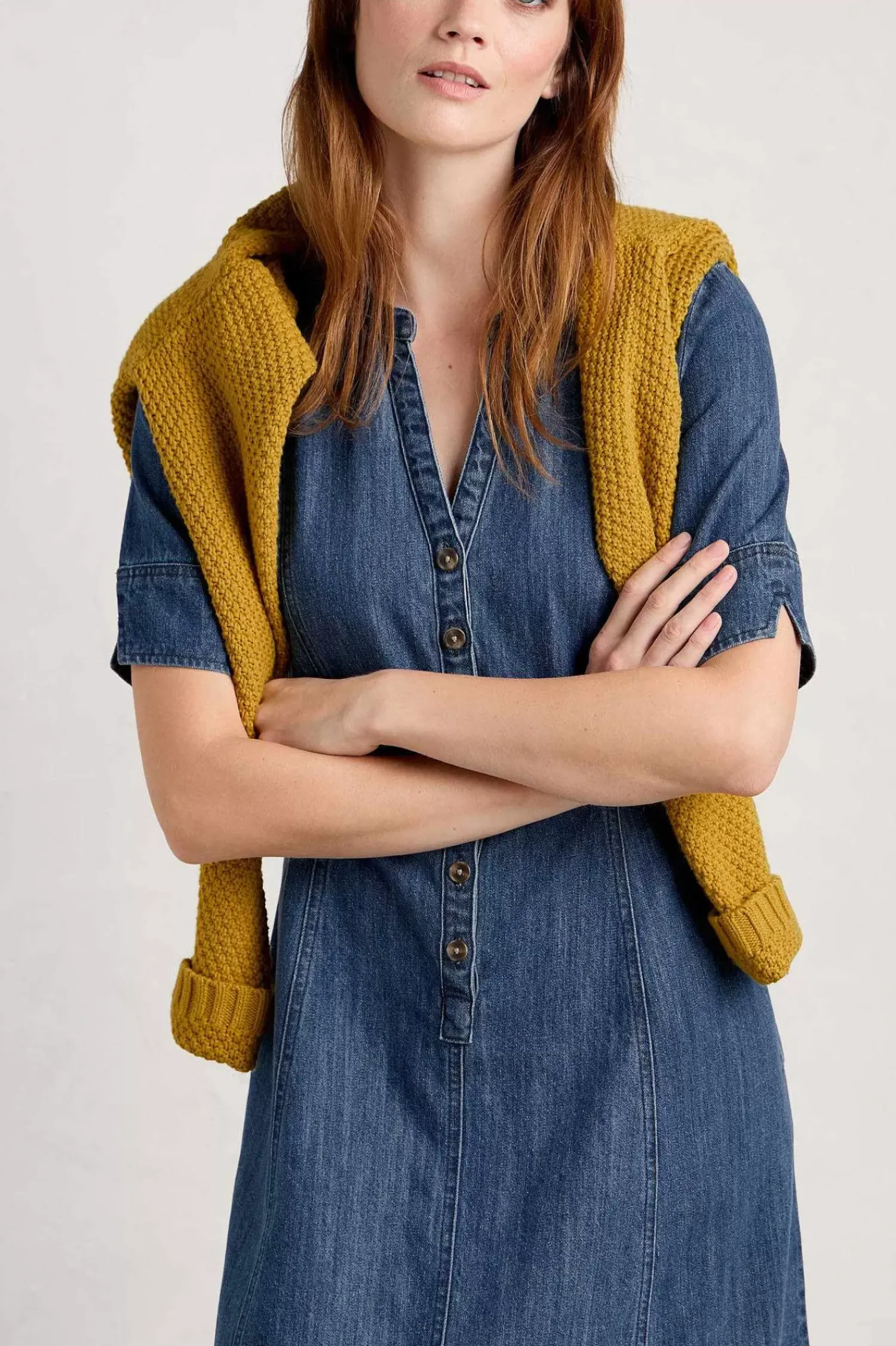 Dresses<Seasalt Cornwall Wightwick Midi Dress Mid Indigo Wash