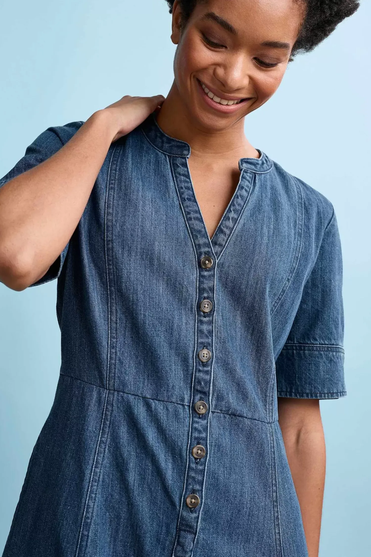 Dresses<Seasalt Cornwall Wightwick Midi Dress Mid Indigo Wash