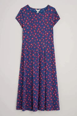 Dresses<Seasalt Cornwall Wild Bouquet Jersey Dress Looping Floral Dark Voyage