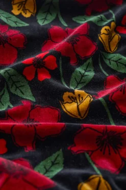 Skirts<Seasalt Cornwall Wildflower Tiered Velvet Maxi Skirt Collaged Rose Onyx Carmine