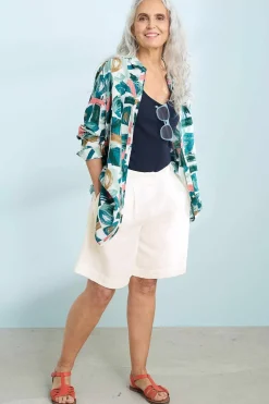 Tops<Seasalt Cornwall Wren Flutter Longline Shirt Driftwood Marks Chalk