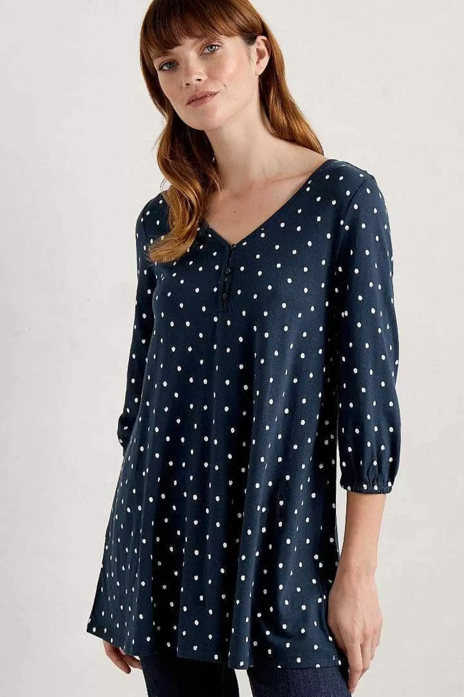 Tunics<Seasalt Cornwall Wren Jersey Tunic Little Sponge Spot Maritime